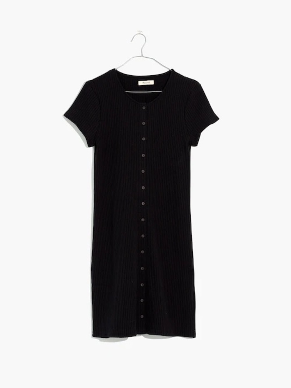 Madewell Button-Front Ribbed Mini Dress - Picture 4 of 7